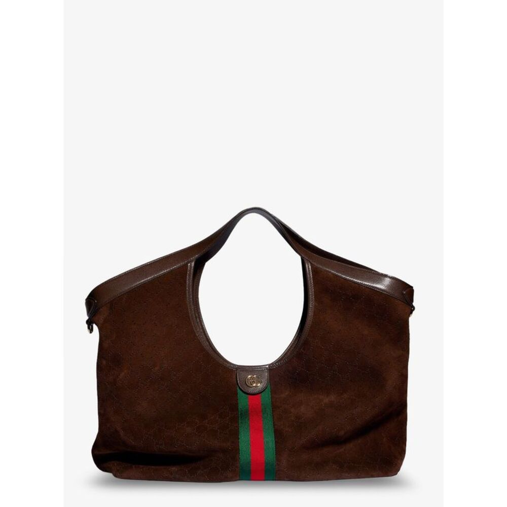 Gucci Women Gucci Giglio Perforated Suede Shopping Bag